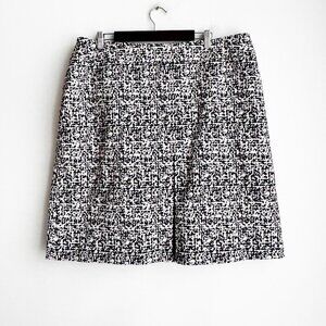 Talbots Micro Geometric Print Black White Pink Skirt 18W